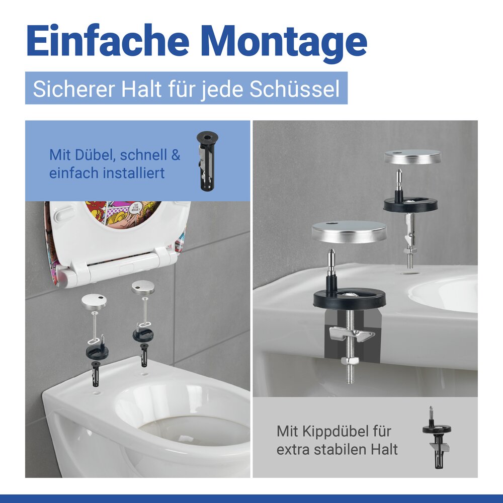 POP ART Toilettendeckel belastbar bis 200 kg