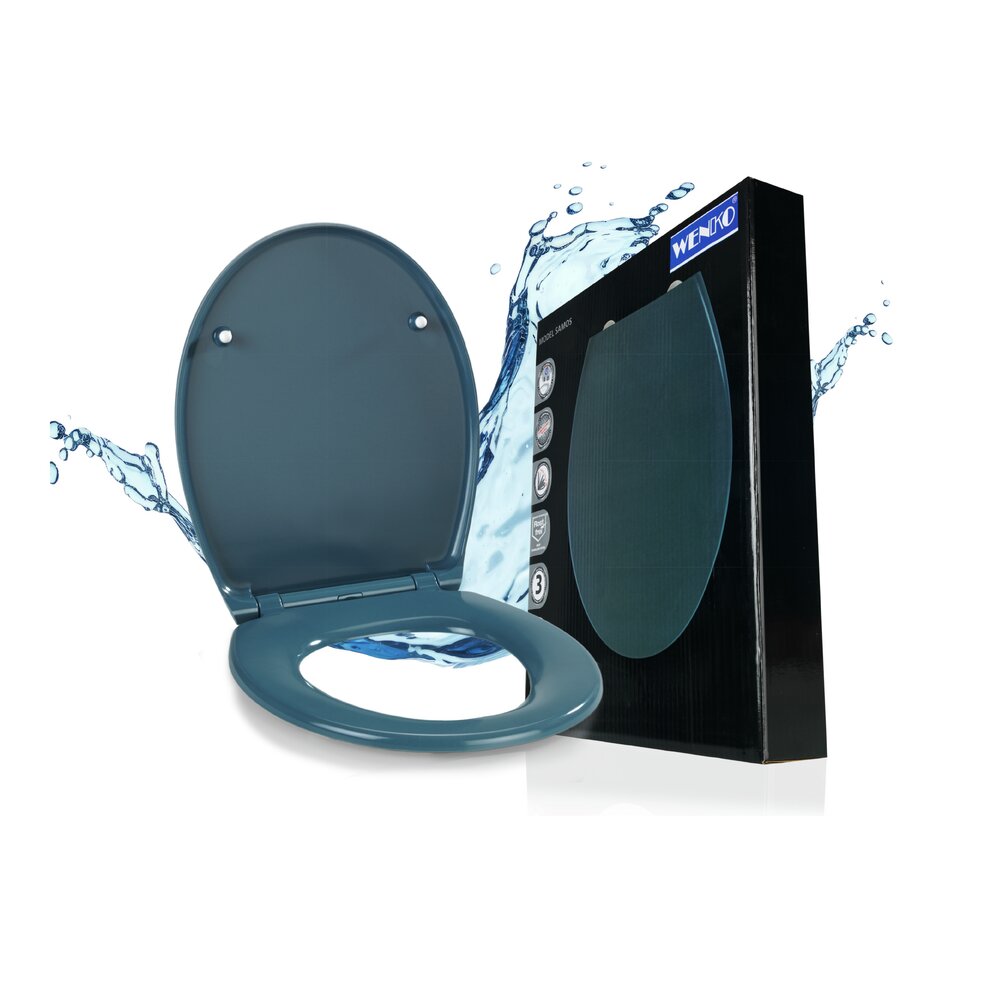 SAMOS Slate Blue Premium WC-Sitz, belastbar bis 175 kg