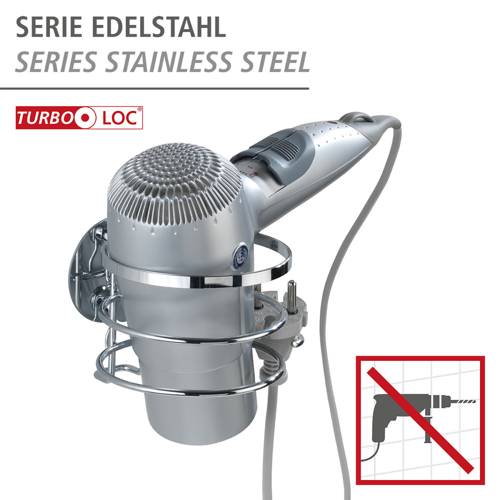 TURBO-Loc® Haartrocknerhalter aus Edelstahl