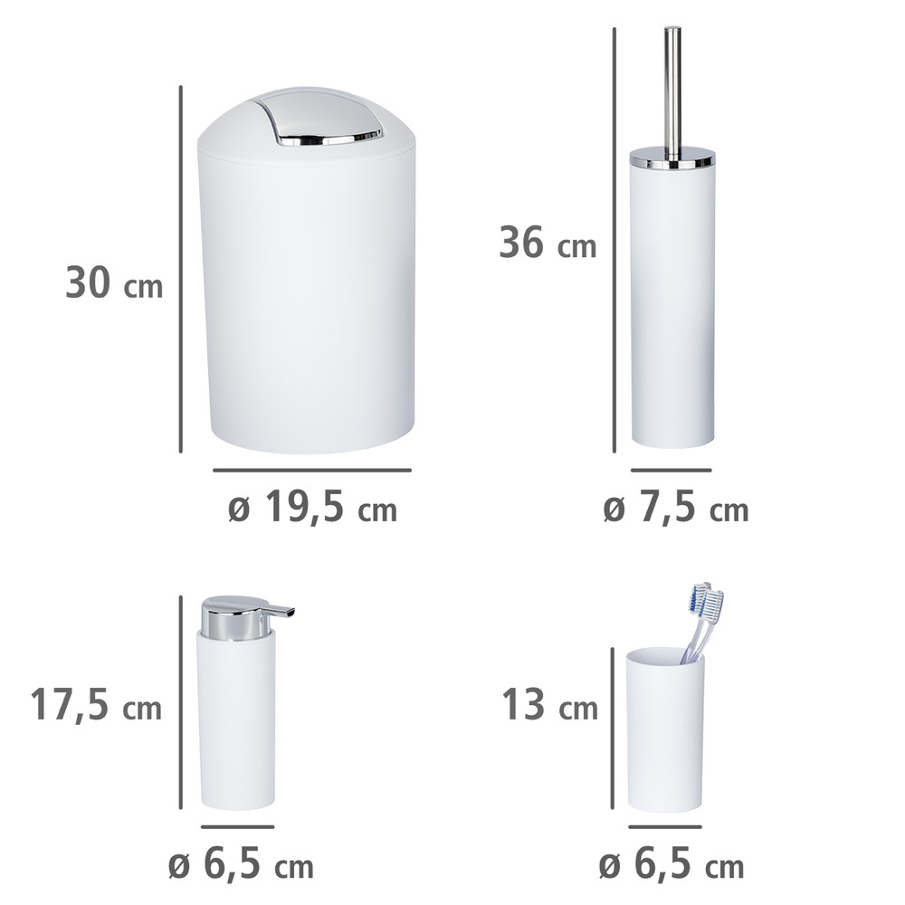 CALVO weiss matt Badzubehör-Set, 4-teilig