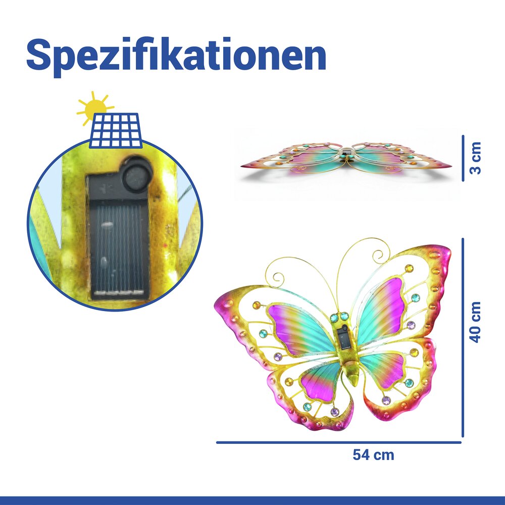 SCHMETTERLING Solarleuchte aus Glas