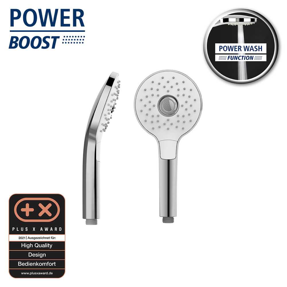 24912100_duschkopf-power-boost-chrom2 POWERBOOST rund Duschkopf 3 Strahlarten Ø12 cm