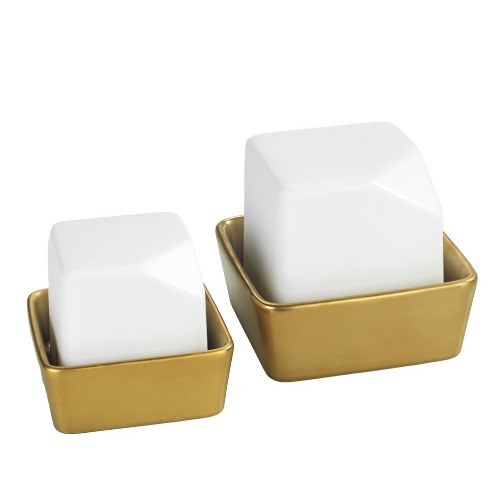 Luftbefeuchter Mod. Cleo, 2-teilig, Weiß/Gold