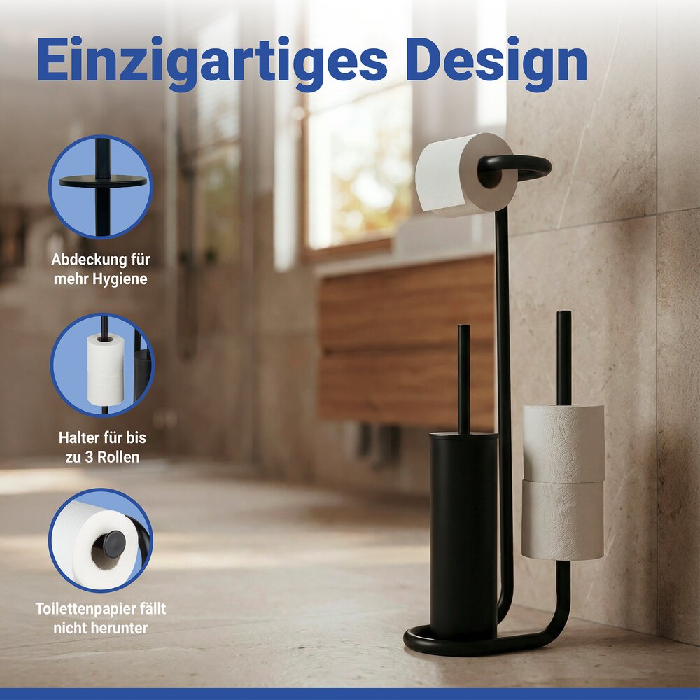 UNIVERSALEO schwarz Stand WC-Garnitur