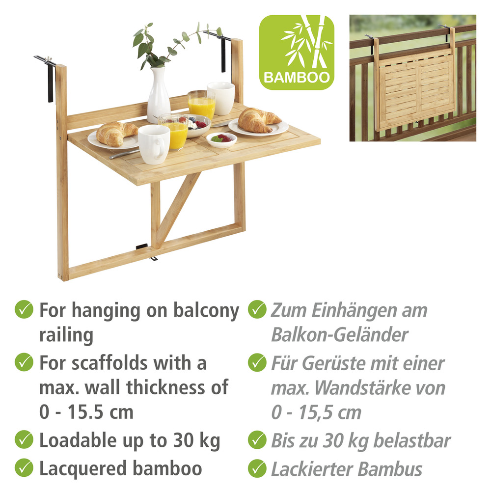 WAIKIKI Balkon-Klapptisch aus Bambus WAIKIKI Balkon-Klapptisch aus Bambus