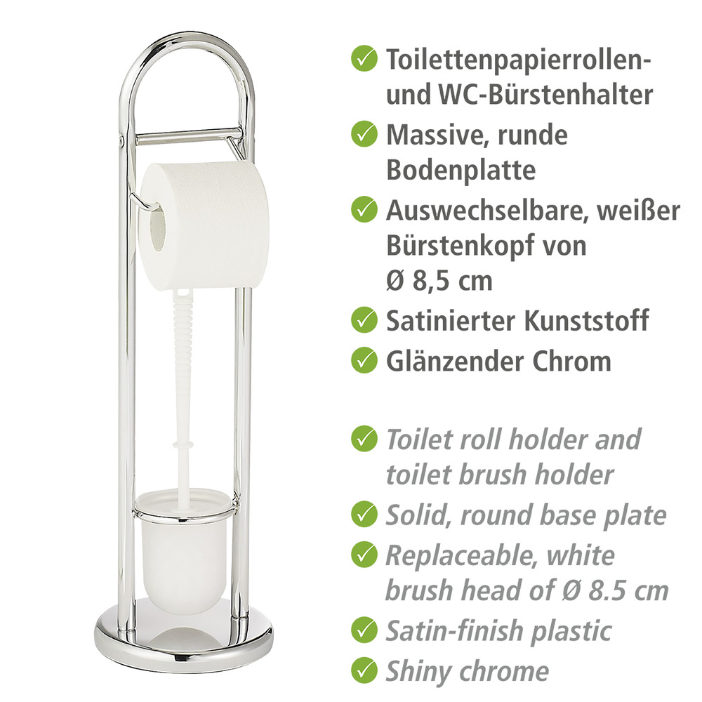 SIENA chrom Bürstengarnitur aus Stahl SIENA chrom Bürstengarnitur aus Stahl