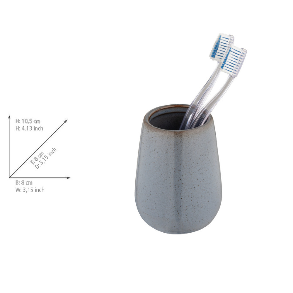 SIRMIONE grau Badzubehör-Set aus Keramik, 2-teilig SIRMIONE grau Badzubehör-Set aus Keramik, 2-teilig