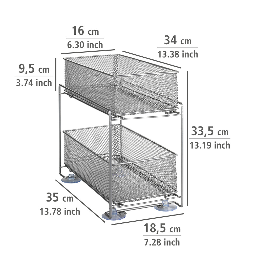 GIOMA silber Schubladenregal aus Metall