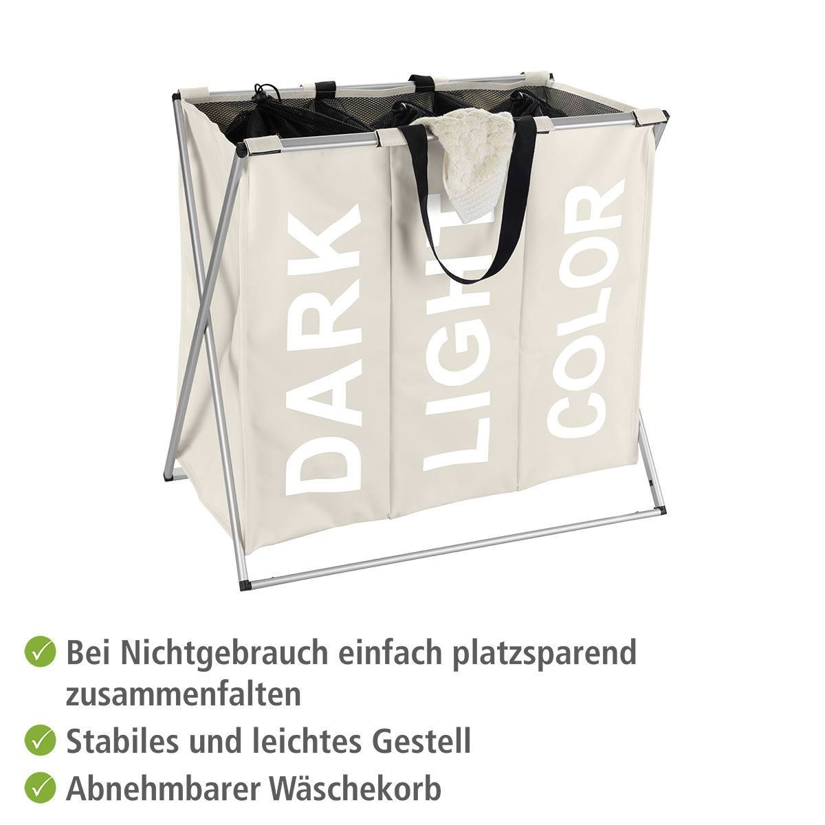 TRIO beige Wäschesammler, faltbar, 129 Liter