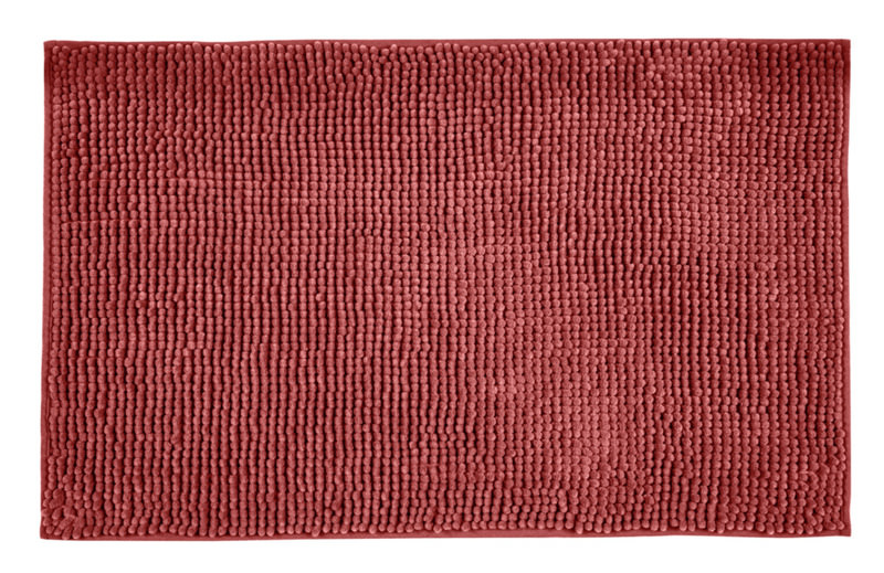 CHENILLE Rot Badteppich, 50x80 cm, waschbar