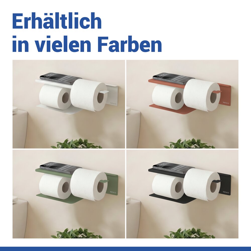 LIZAN weiss Turbo-Loc® Toilettenpapierhalter mit Ablage