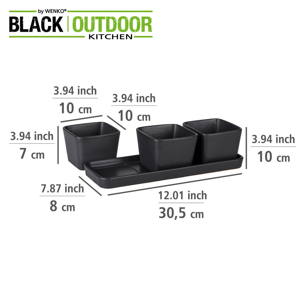 Snack & Dip Schalen-Set in schwarz, 4-teilig
