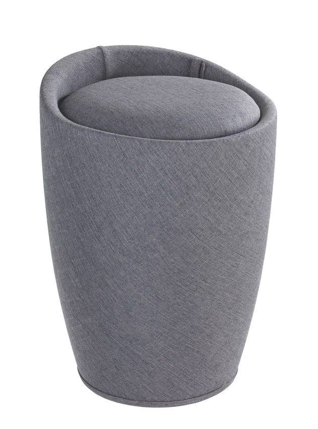 22448100_badhocker-candy-grey-4 CANDY grey Leinenoptik Hocker & Wäschekorb, 20 l