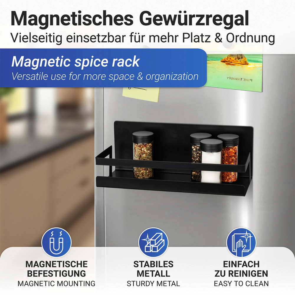 IMA Magnetisches Gewürzregal in schwarz