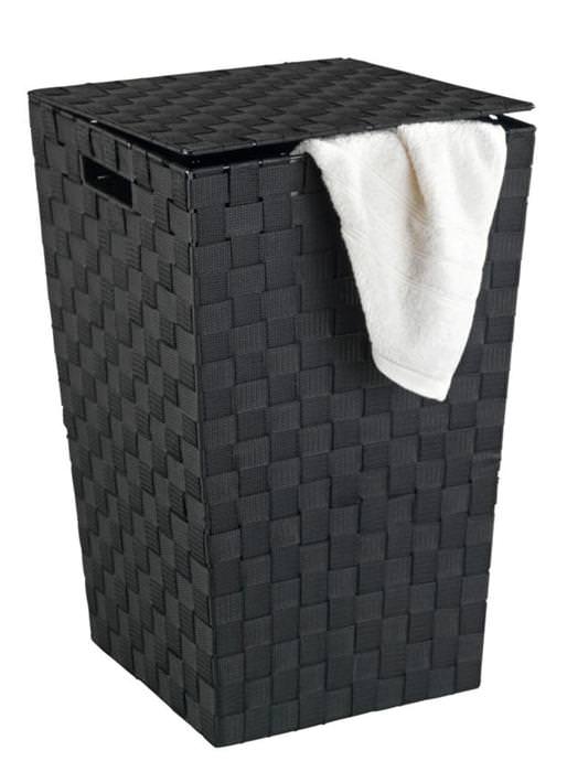 22278100-adria-waeschekorb2 Pflegeleichter Wäschesammler Adria Square in schwarz von Wenko
