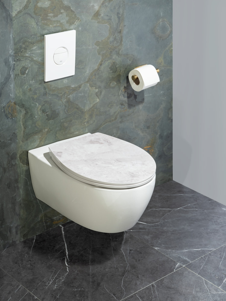 MARBLE White Premium WC-Sitz mit Relief, Duroplast