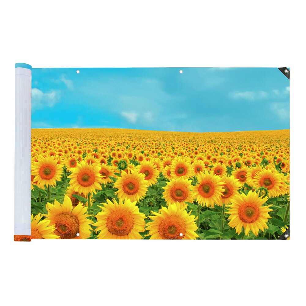 Balkon-Sichtschutz Mod. Sonnenblumenfeld, 5 m