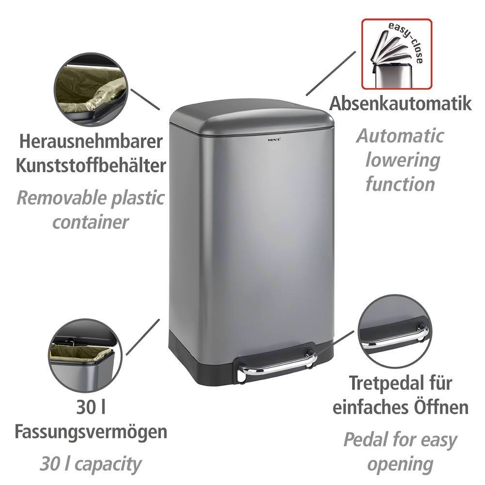 54921100_treteimer-studio2 STUDIO grau Treteimer, 30 Liter, Easy Close