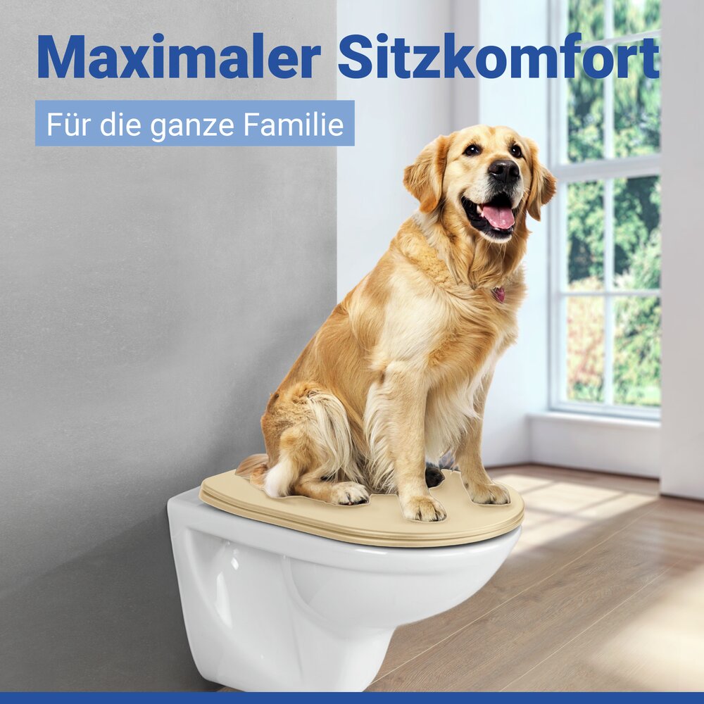 GALATI beige matt WC-Sitz belastbar bis 175 kg