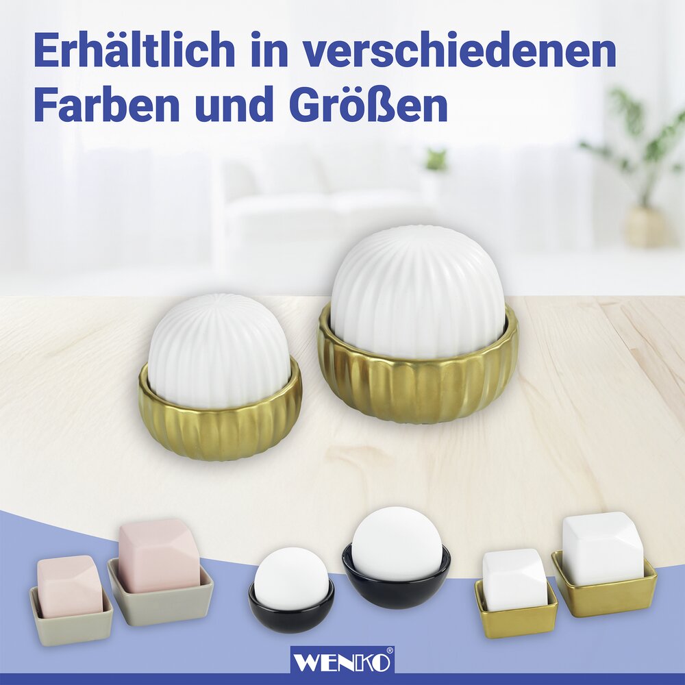 NOVA weiss/gold Luftbefeuchter aus Keramik, 2er-Set