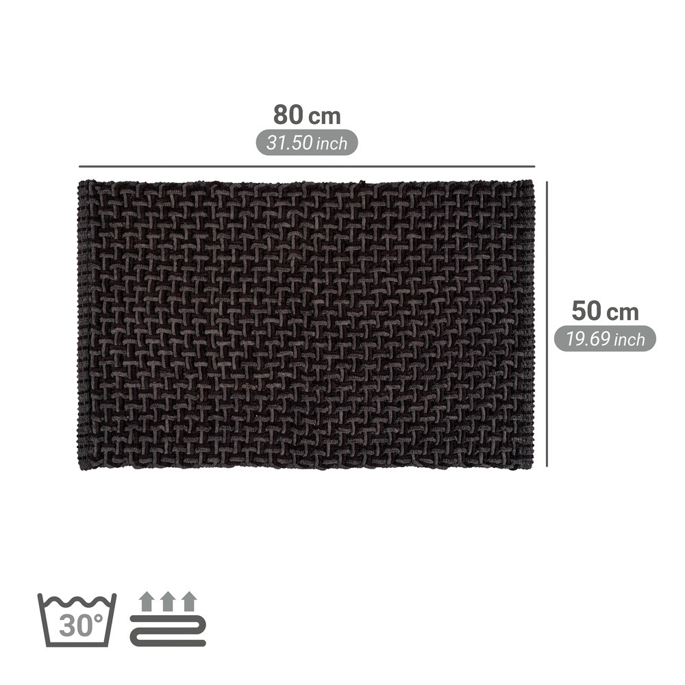 ECOLI schwarz-anthrazit Badteppich 50x80 cm ECOLI schwarz-anthrazit Badteppich 50x80 cm