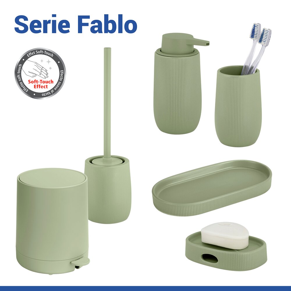 FABLO grün WC-Garnitur, Bürstenkopf aus Silikon