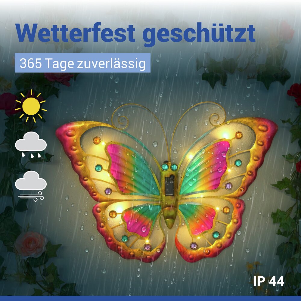 SCHMETTERLING Solarleuchte aus Glas