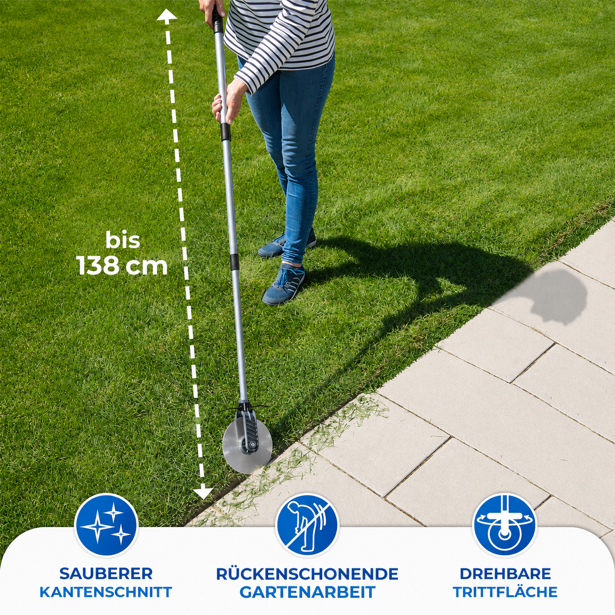 CUT Rasenkanten-Roller mit Teleskopstiel