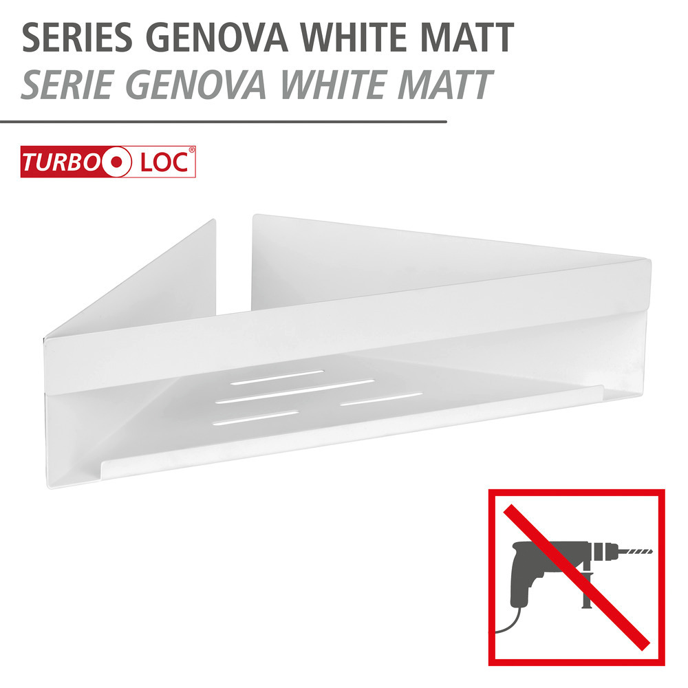 GENOVA white Turbo-Loc® Eckablage, ohne Bohren