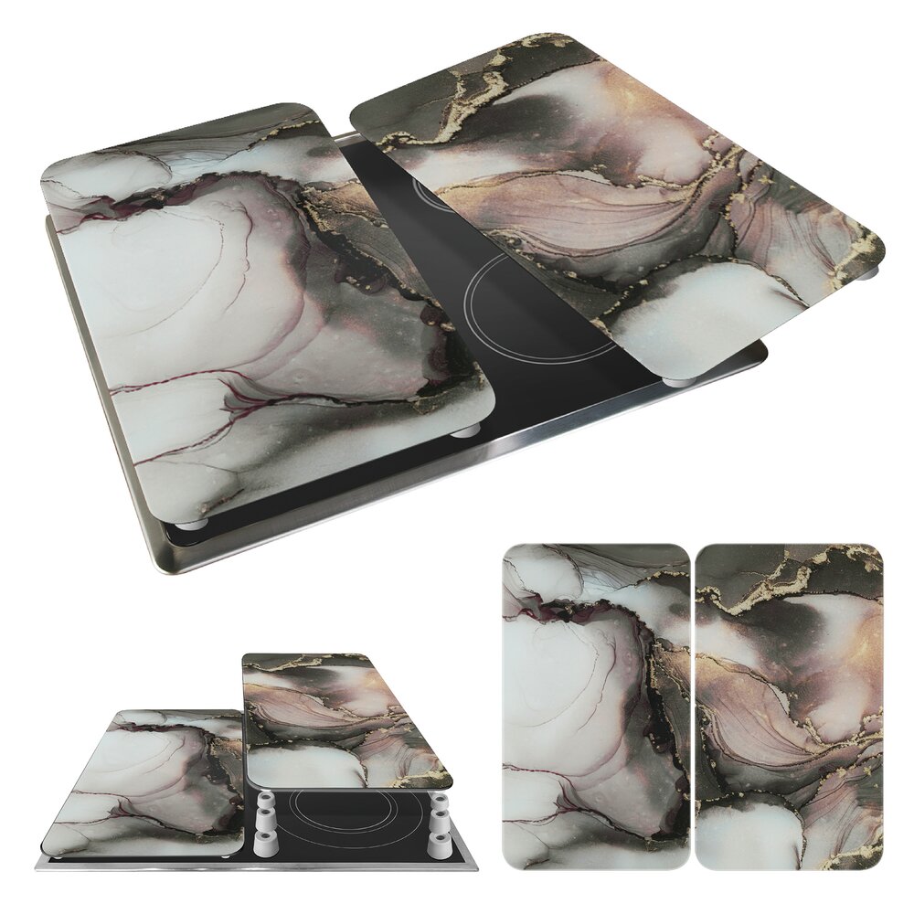 AQUARELL 2er-Set Herdabdeckplatten aus Glas