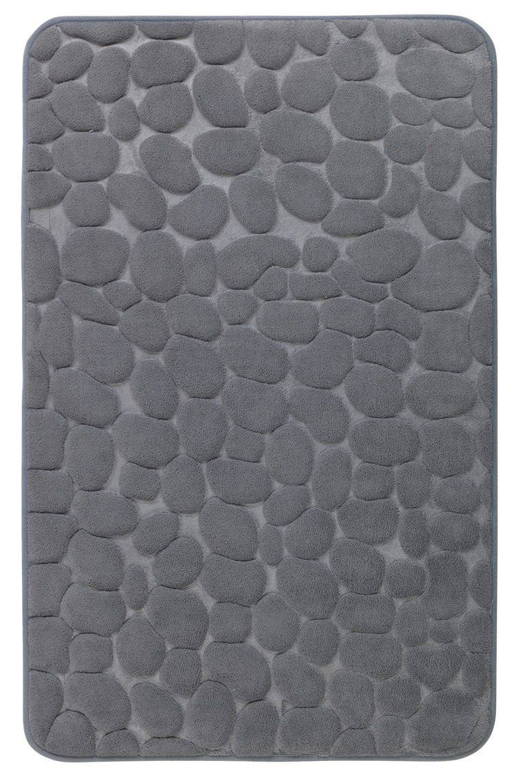 PEBBLES grau Badteppich, 50x80 cm, Memory-Schaum