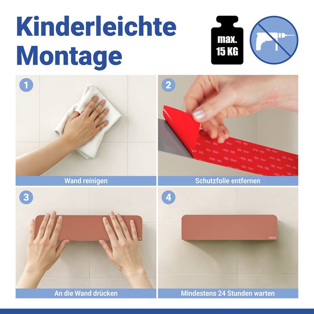 LIZAN braun Turbo-Loc® Wandablage aus Edelstahl