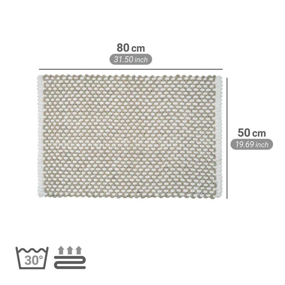 COVELO weiß-beige Badteppich 50x80 cm