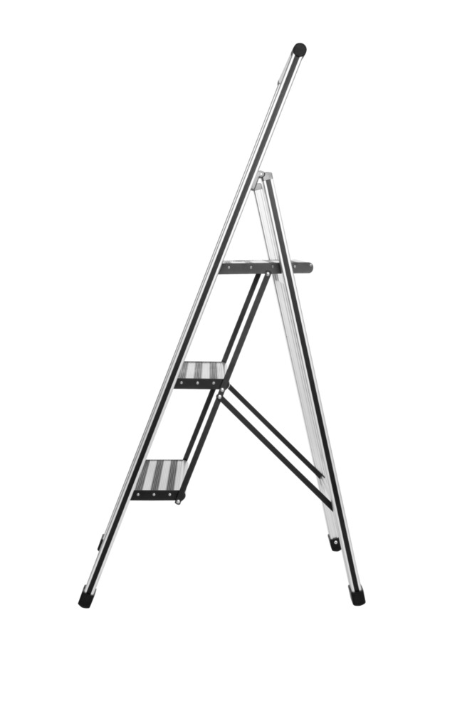 Klapptrittleiter silber aus Aluminium inkl. Halter