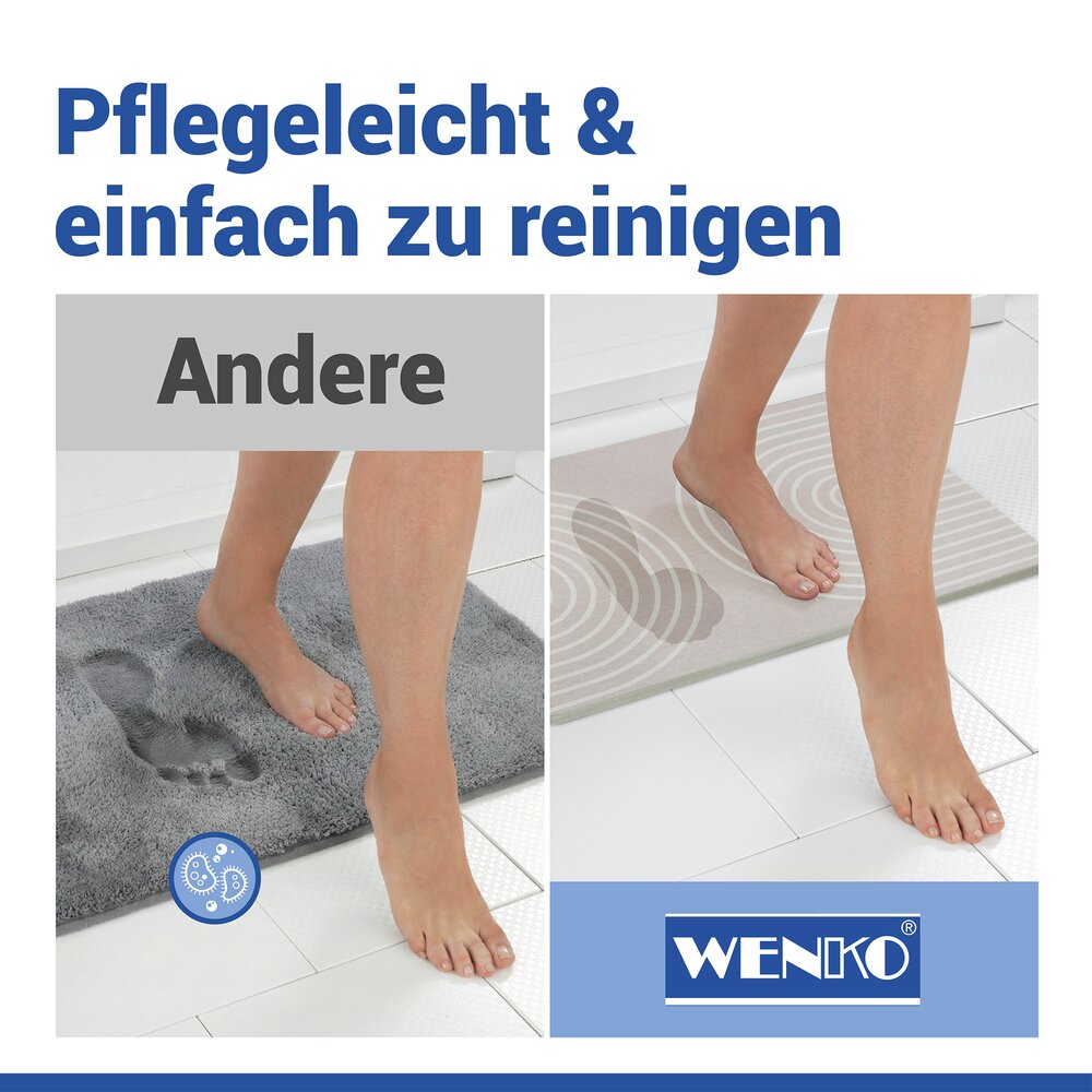 NAZCA hellgrau Badematte schnelltrocknend 60x39 cm