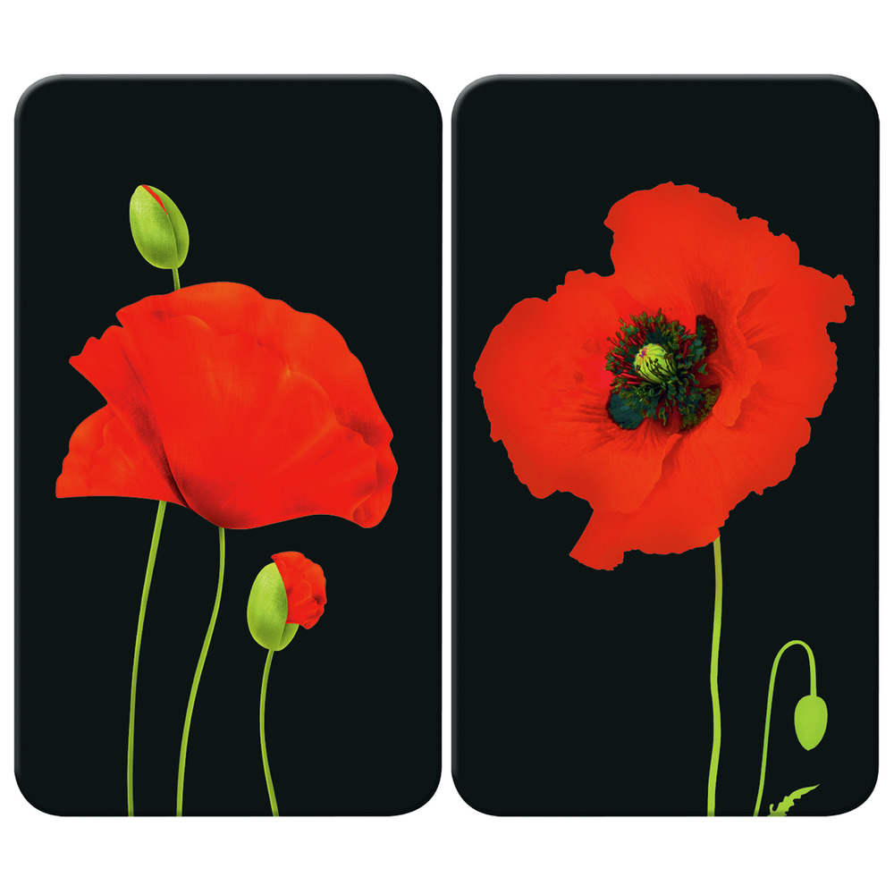 MOHN 2er-Set Herdabdeckplatten aus Glas