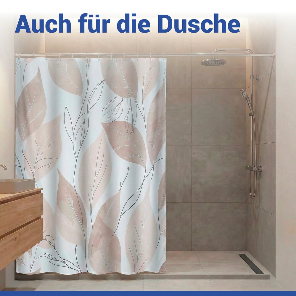 PULA Duschvorhang 180x200 cm, waschbar