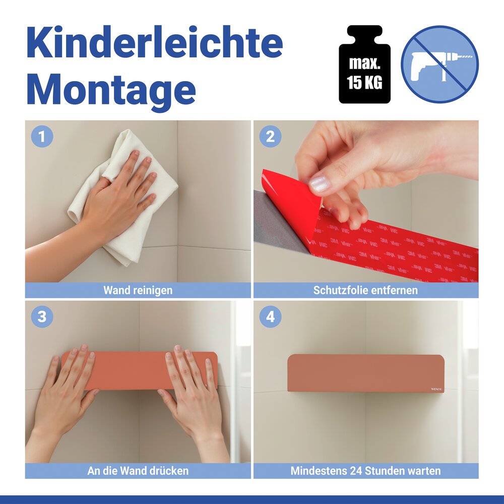 LIZAN braun Turbo-Loc® Eckablage aus Edelstahl