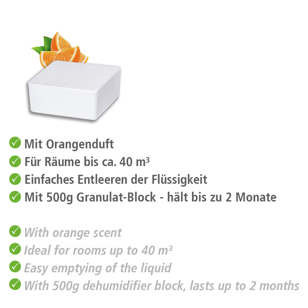 CUBE Entfeuchter Nachfüll- pack 3x 500g Orangenduft CUBE Entfeuchter Nachfüll- pack 3x 500g Orangenduft