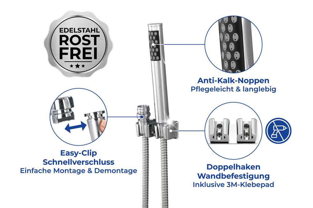 Waschbeckenbrause mit Schlauch und Haken