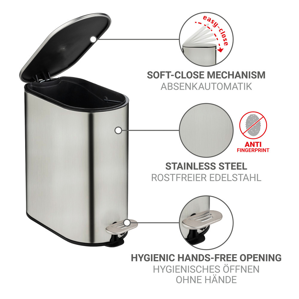 COLLUNGO Kosmetikeimer aus Edelstahl, 5 Liter