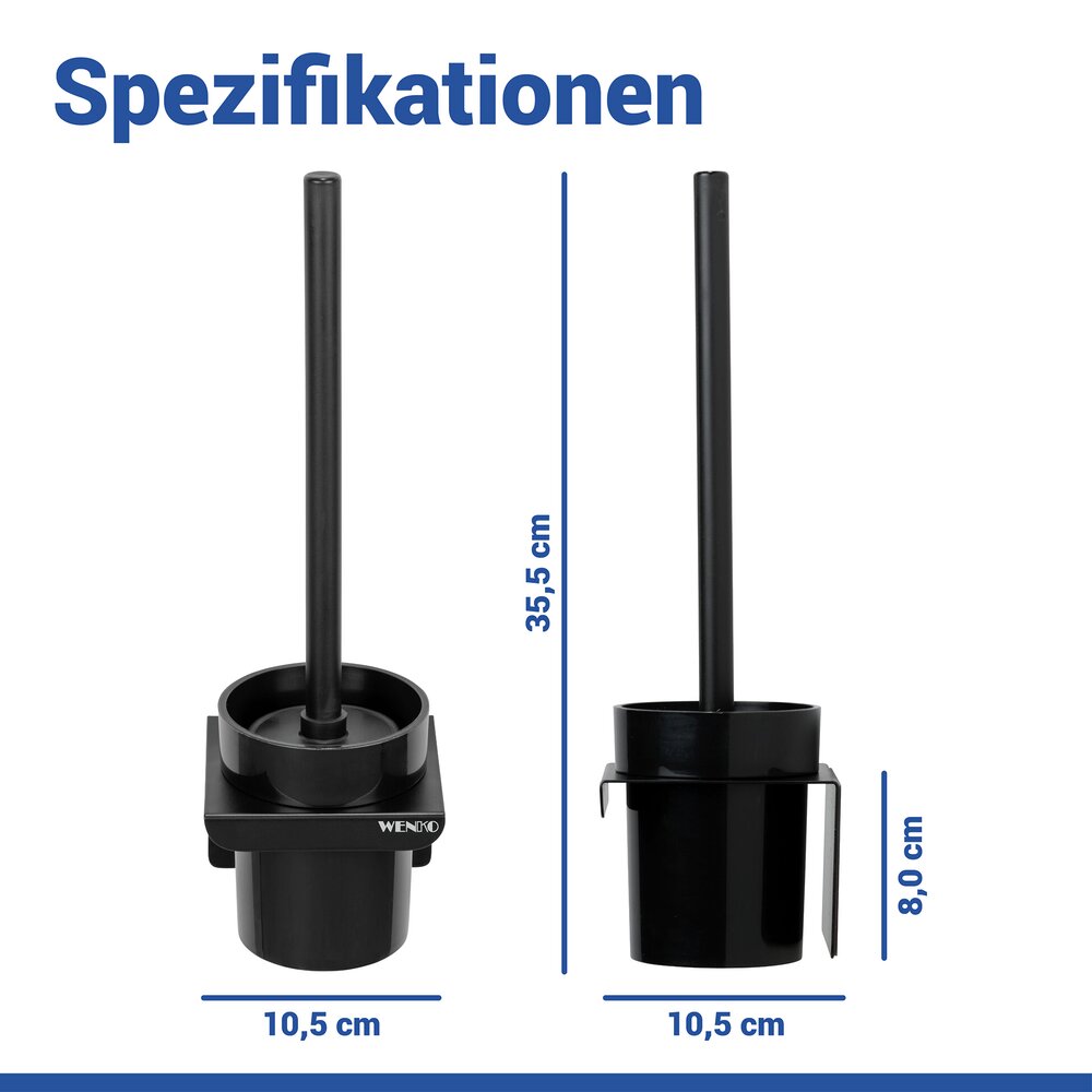 LIZAN schwarz Turbo-Loc® WC-Garnitur ohne Bohren