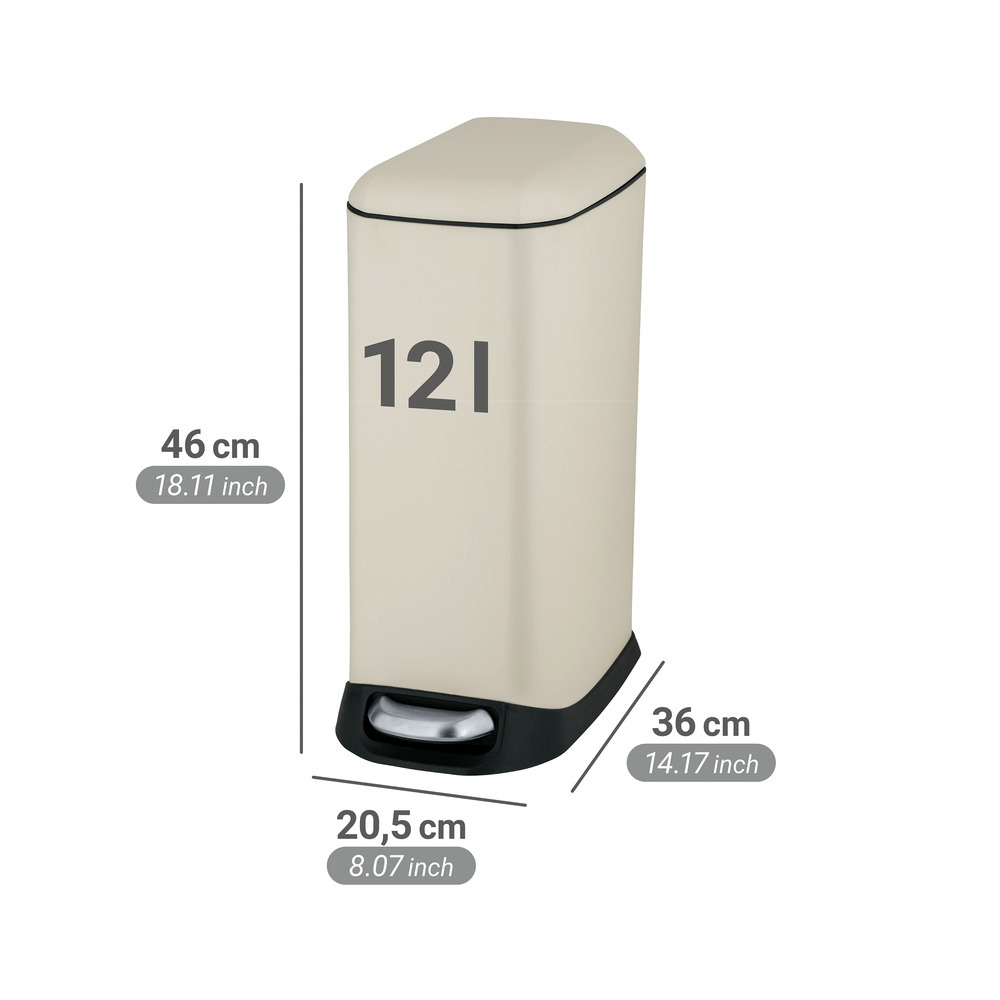 DESIGN creme Treteimer, 12 l, Easy Close