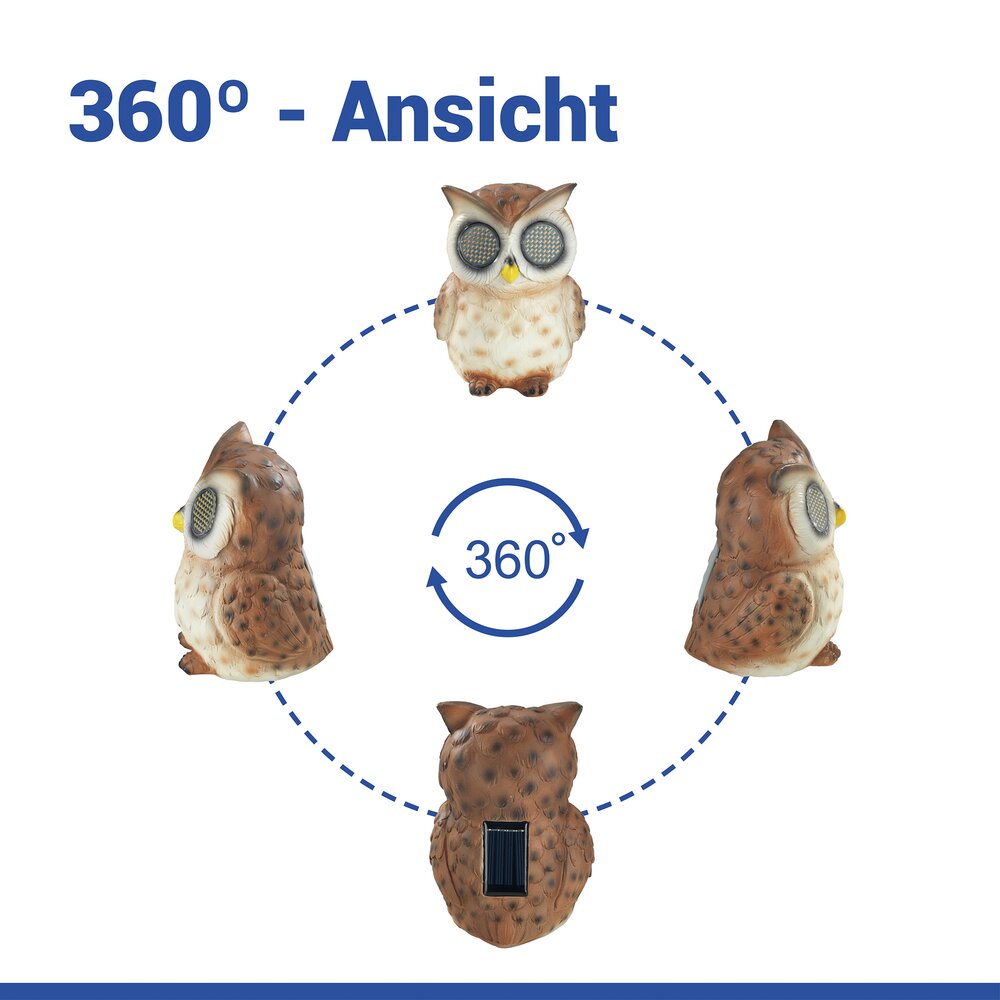 EULE Gartenfigur mit blinkenden LED-Augen