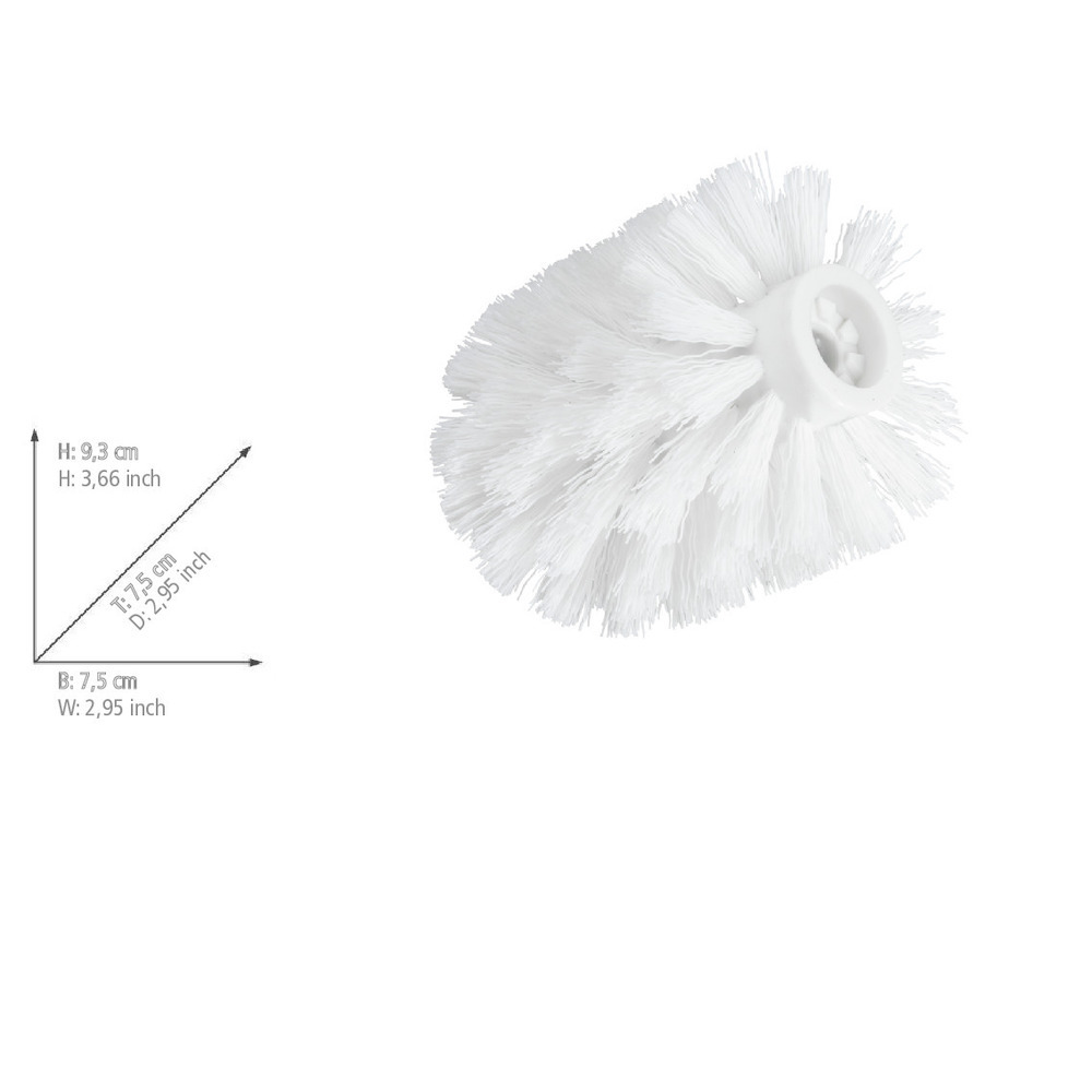 Ersatzbürstenkopf weiss WC-Garnitur Ø 7,5 cm, 4er-Set
