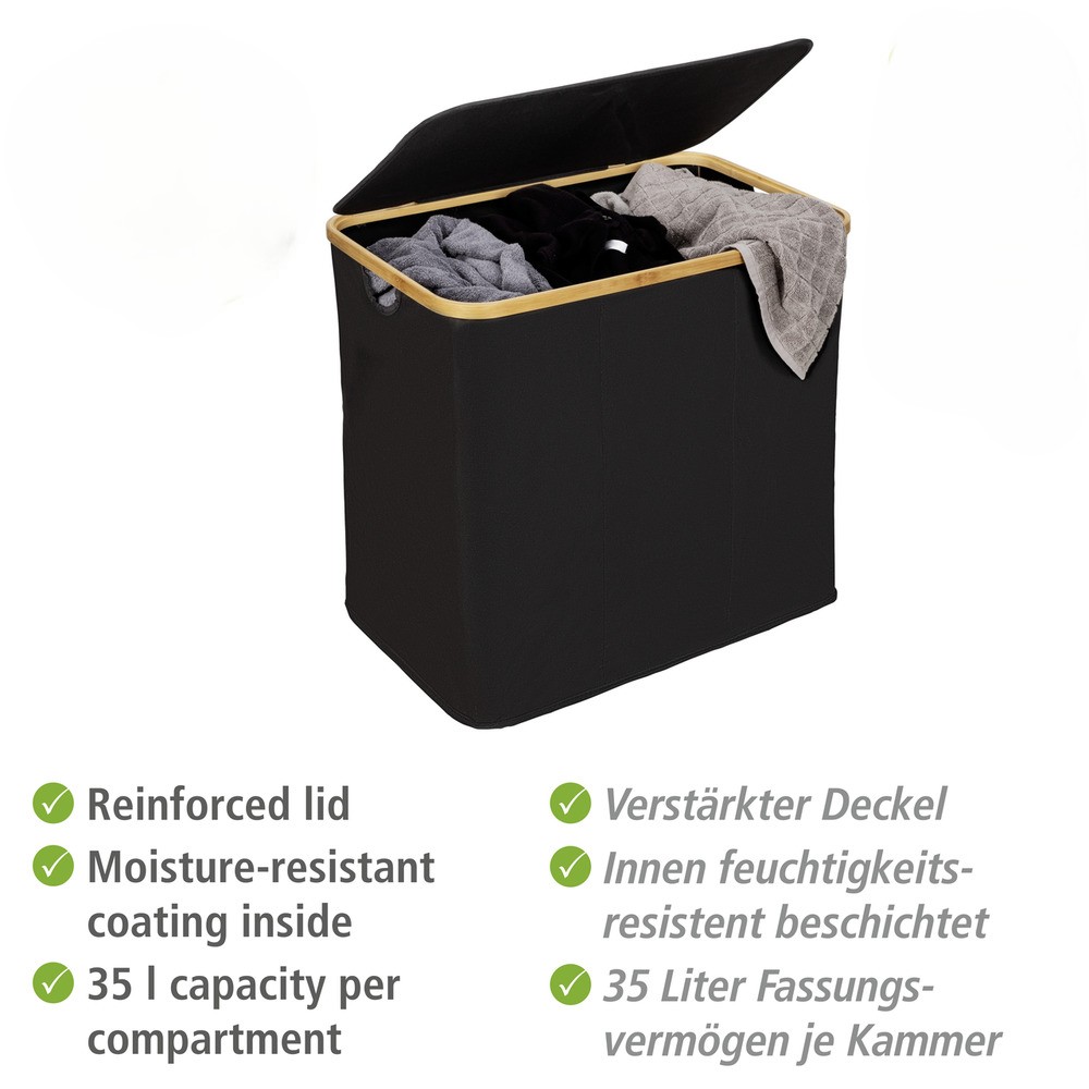 ECORI Wäschetruhe, 3 Fächer, 105 Liter