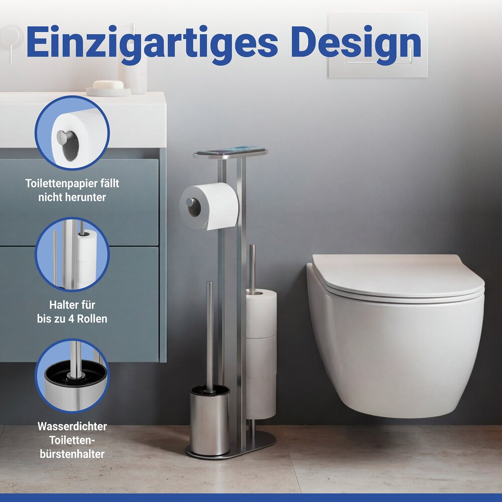OREA Matt Stand-WC-Garnitur aus Edelstahl