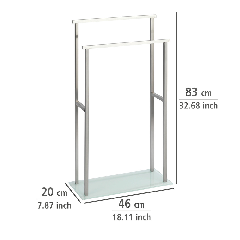 DEBAR Handtuchständer aus Edelstahl und Glas DEBAR Handtuchständer aus Edelstahl und Glas
