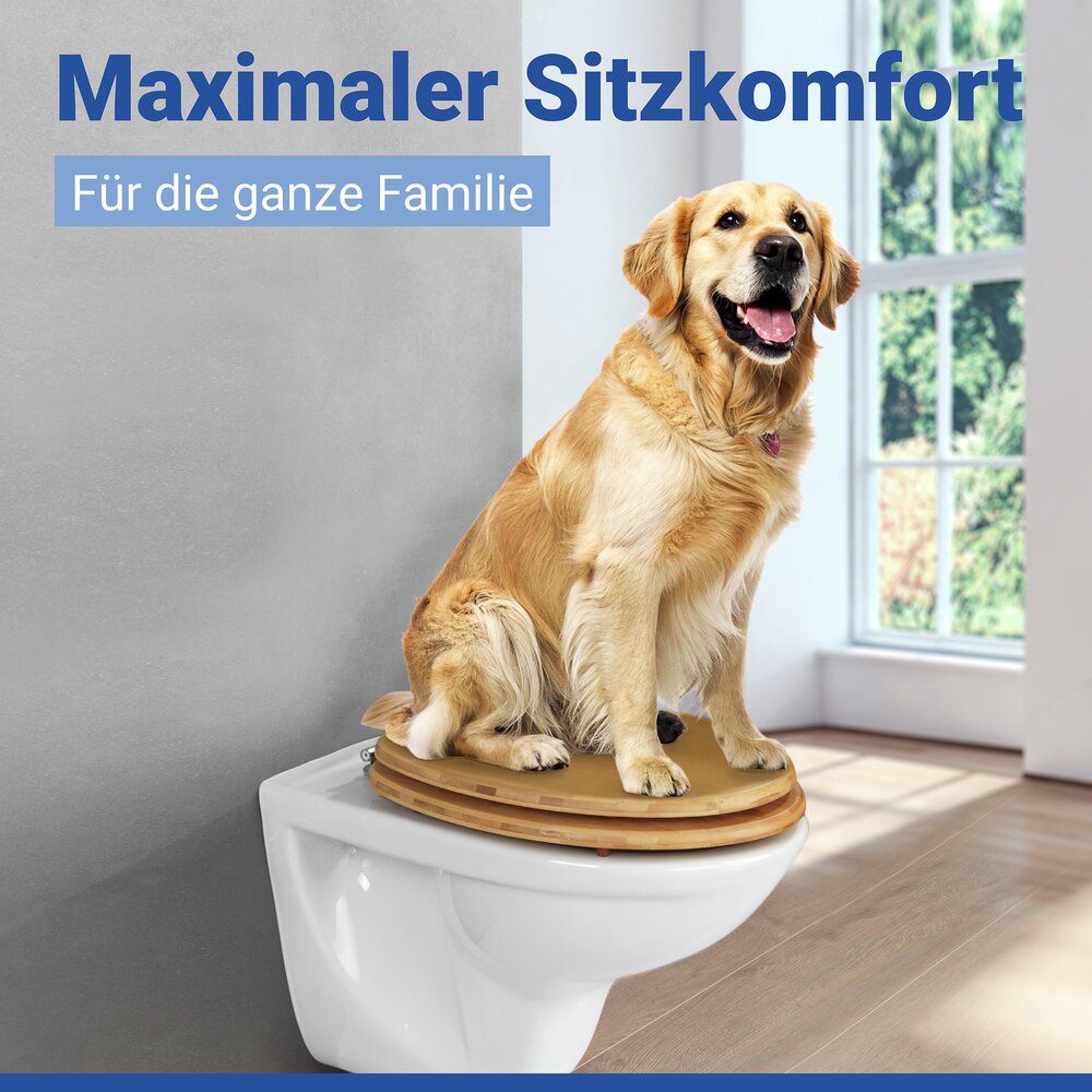 BAMBUS dunkel WC-Sitz belastbar bis 350 kg