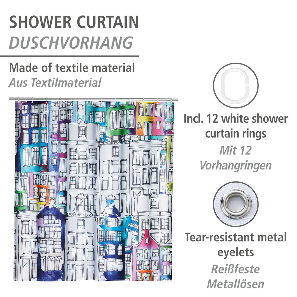 SUNNY CITY Duschvorhang, 180x200 cm, waschbar